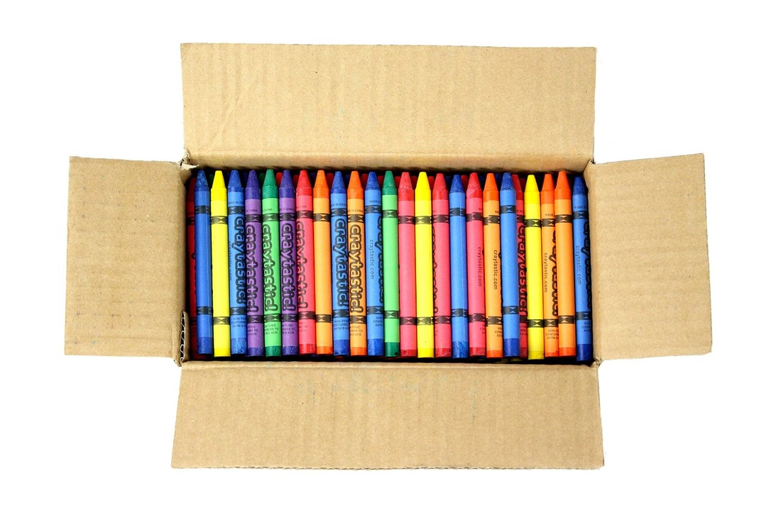 Lifestyle Image Box of Bulk Crayons Open